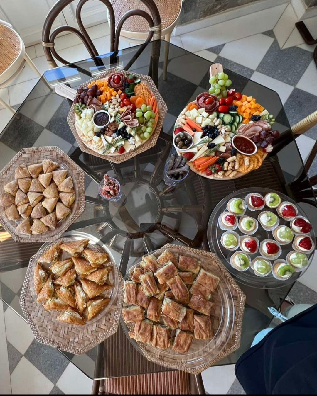 Greek mezze platters and pastries